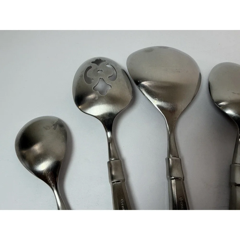 Oneida Heirloom Cube ACT II 2 Satin Stainless 7 Piece Hostess‎ Serving Set